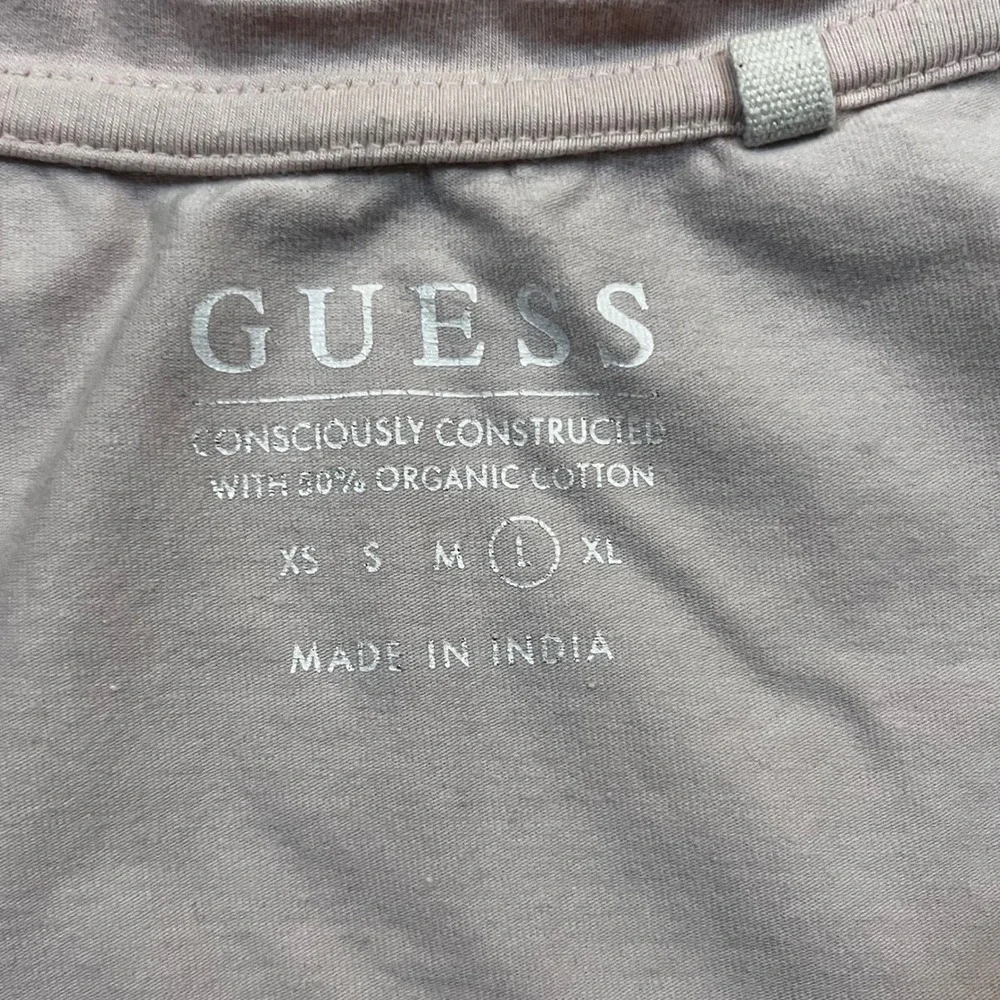 Guess Los Angeles Womens Rhinestone Logo T-Shirt Mauve Pink‎ Size L - Picture 2 of 7